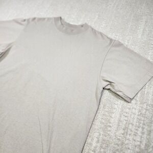 Shaka Wear Shirt Men Medium Heavy Cotton USA Heavyweight Beige Crewneck